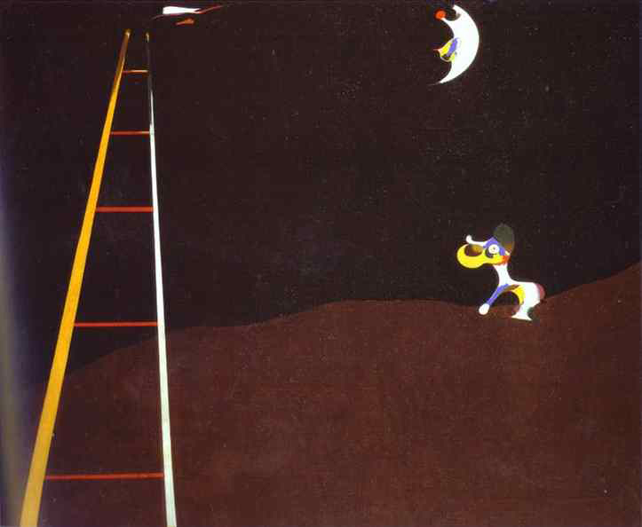Хуан Миро (Joan Miro). Собака, лающая на луну (Dog Barking at the Moon)
