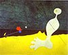 Хуан Миро (Joan Miro). Человек бросающий камень в птицу (Person Throwing a Stone at a Bird)