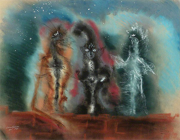   (Leonora Carrington).   (Three Cats)